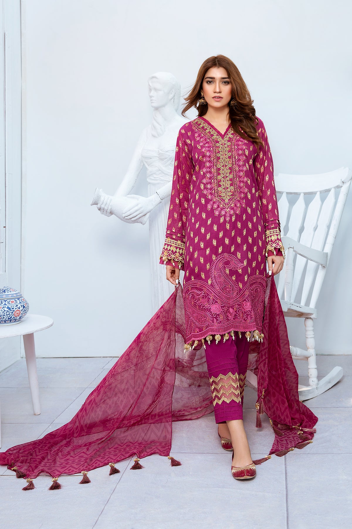 123645- Printed Embroidered Jacquard 3PC (4707421323363)