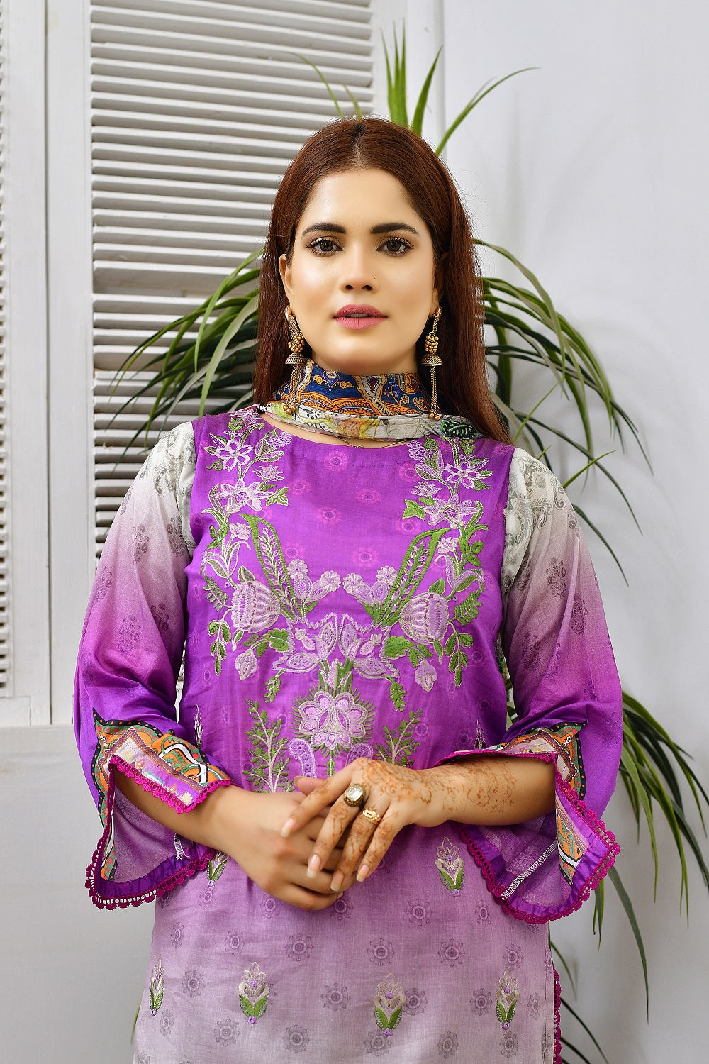 LD-002 - Embroidery Printed Lawn 3PC (6817078935651)