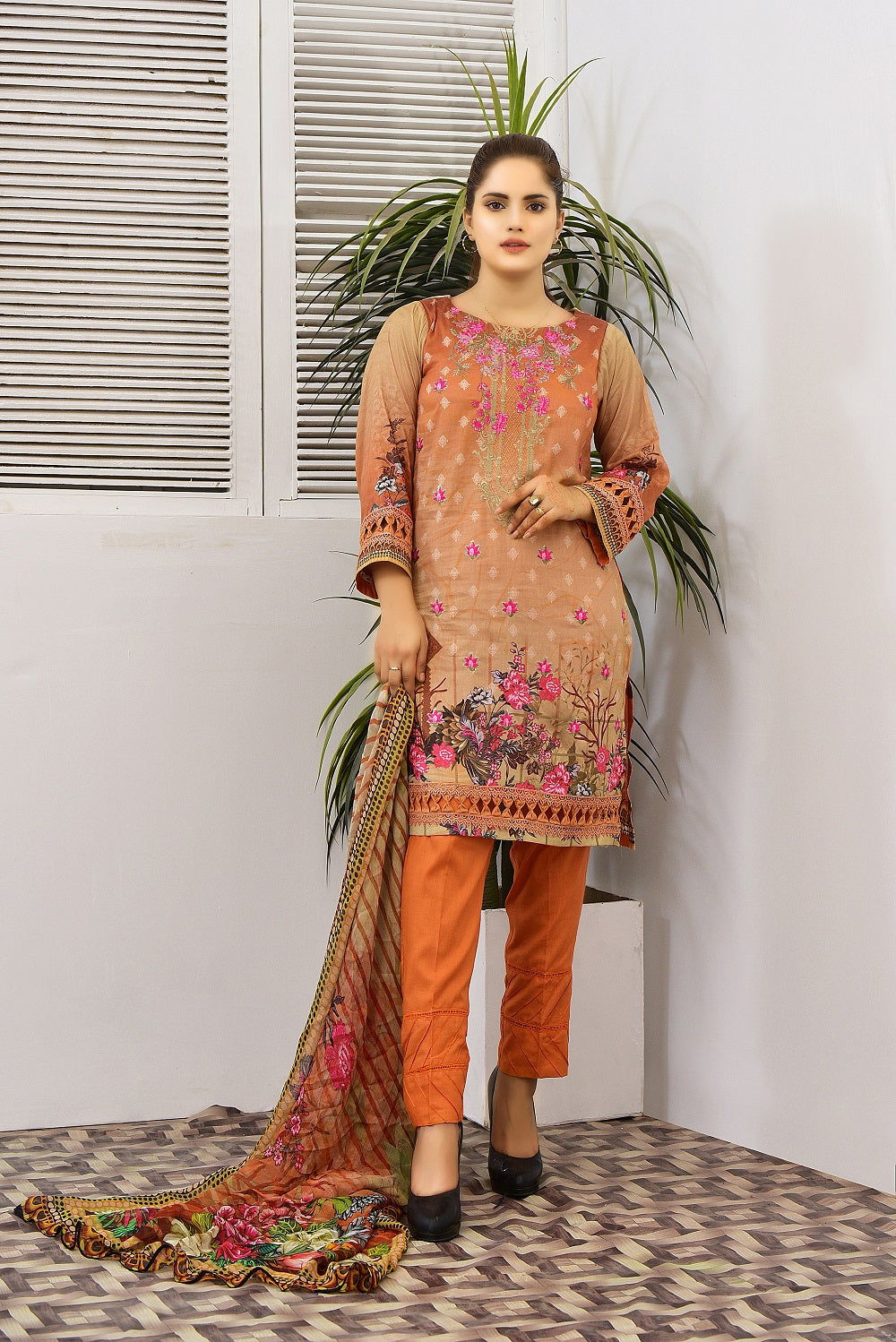 LD-003 - Embroidery Printed Lawn 3PC (6817079001187)